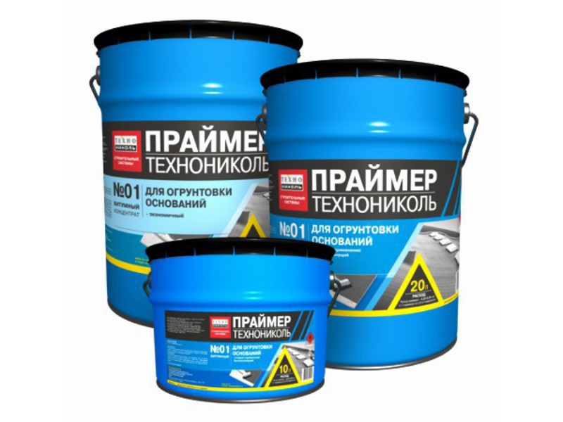 Праймер ТехноНИКОЛЬ №01 производится из битумов и органических растворителей. Праймер битумный Технониколь №01